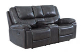 5108 Brown Leather-Aire Manual Reclining Console LoveseatModel:  5108-BROWN-CL